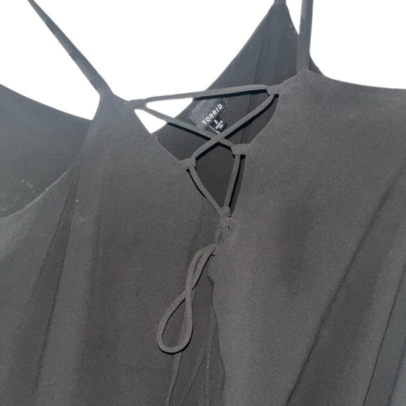 Torrid Black Cami Top Crisscross Strappy Sleeveless Layered Plus Size - Picture 3 of 4